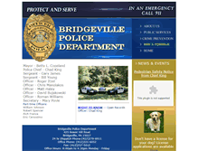 Tablet Screenshot of bridgevillepd.com